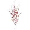 Tige de pêcher rouge artificiel en fleurs, 46″