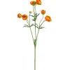 Tige de petites renoncules orange artificielles, 25″