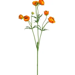 Tige de petites renoncules orange artificielles, 25″