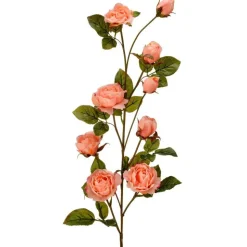Tige de rose grimpante saumon artificielle, 37″
