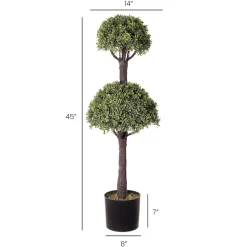 Topiaire de buis double artificiel extérieur, 43″