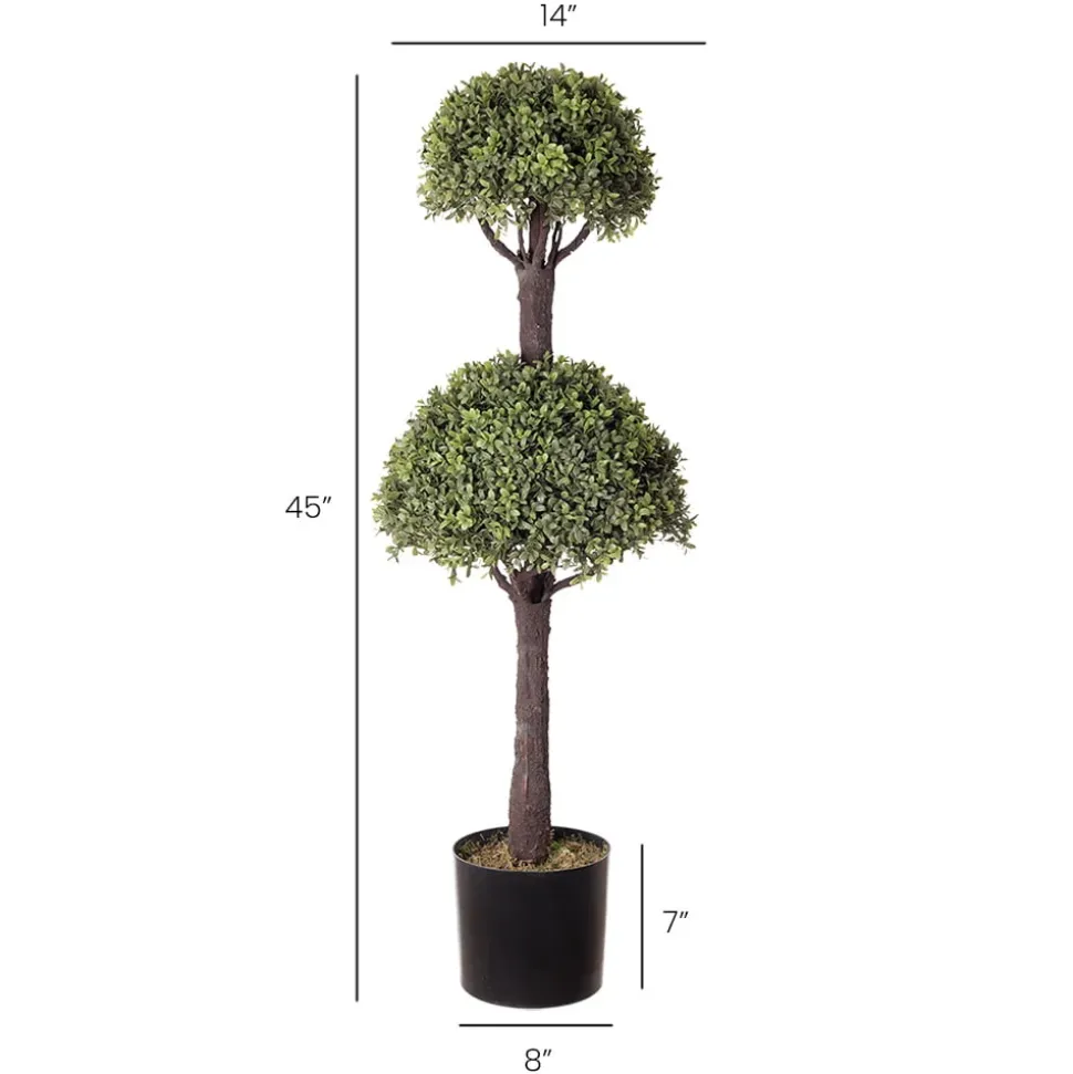 Topiaire de buis double artificiel extérieur, 43″
