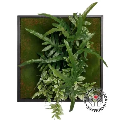 Tropical leaf artificial plant wall, 24 x 24″