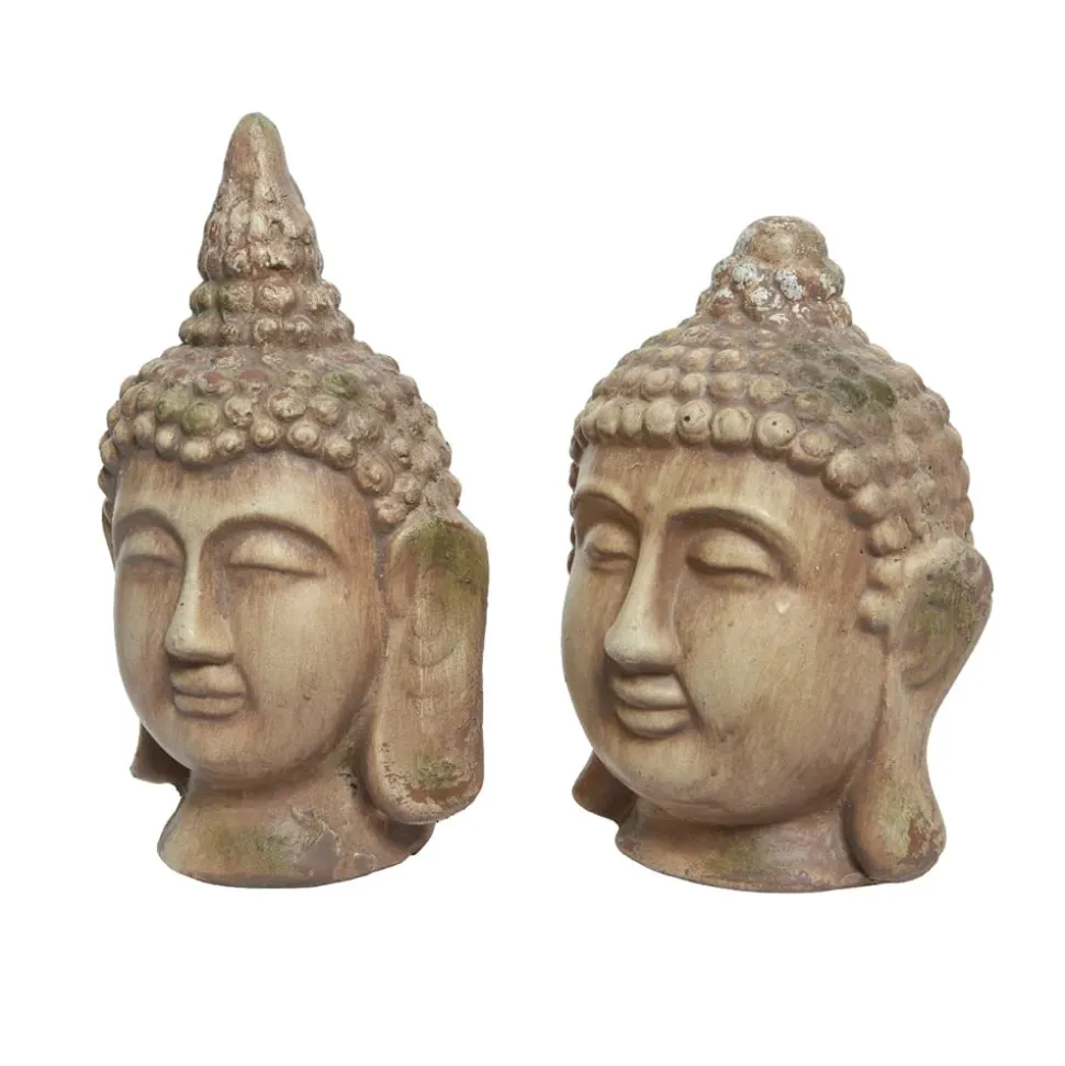 Tête de bouddha extérieure, 10,5 x 7″