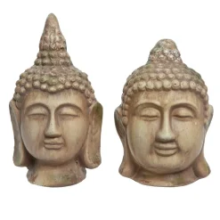 Tête de bouddha extérieure, 10,5 x 7″