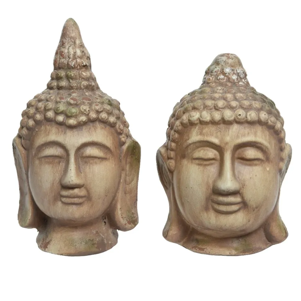 Tête de bouddha extérieure, 10,5 x 7″