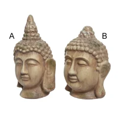 Tête de bouddha extérieure, 10,5 x 7″