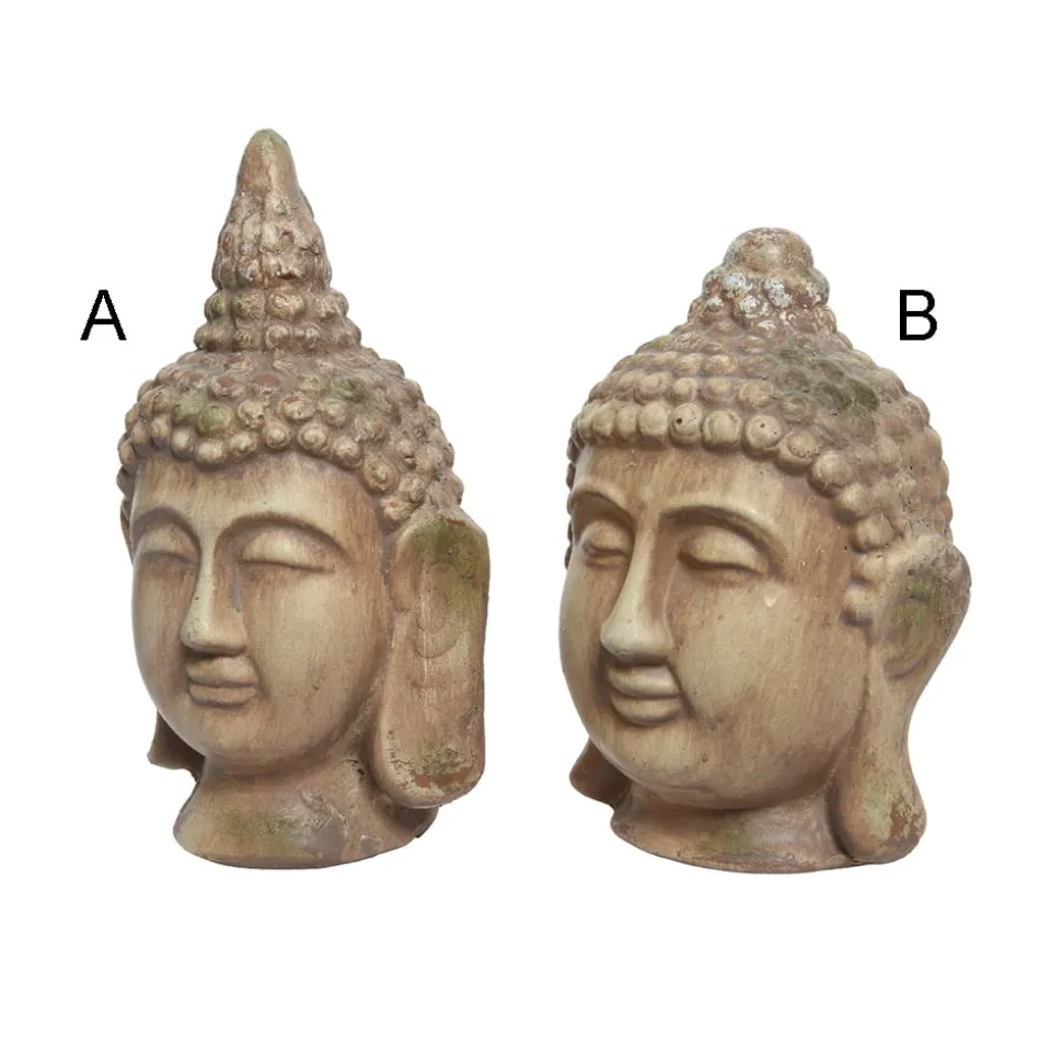 Tête de bouddha extérieure, 10,5 x 7″