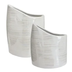 Vase asymétrique en céramique blanche
