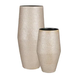 Vase beige taupe fait main en céramique