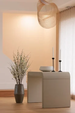 Vase beige taupe fait main en céramique