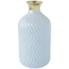 Vase bouteille bleu et doré, 9 x 4,5″