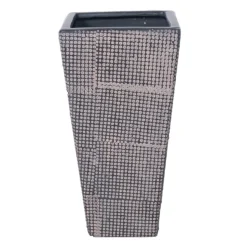 Vase carré en céramique noire, 11 x 5,5″