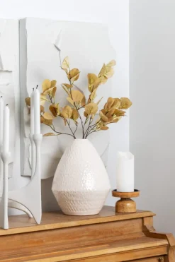 Vase décoratif blanc en céramique