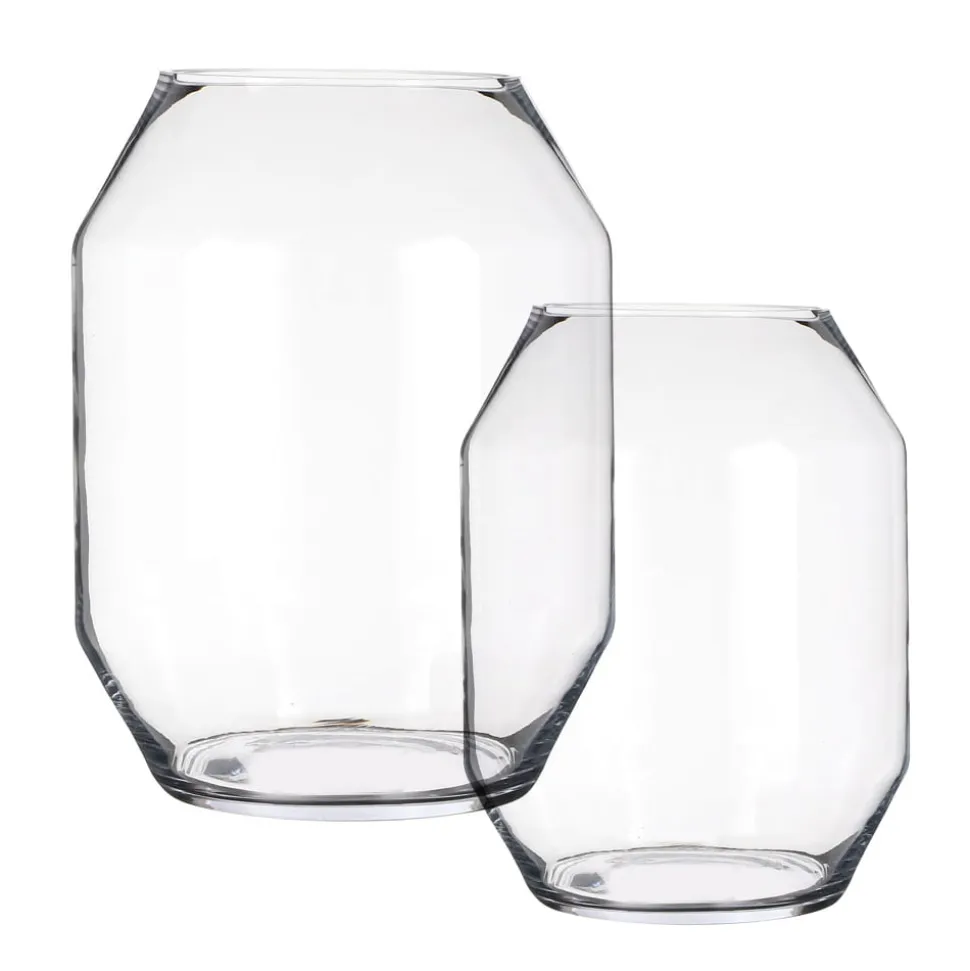 Vase décoratif en verre transparent