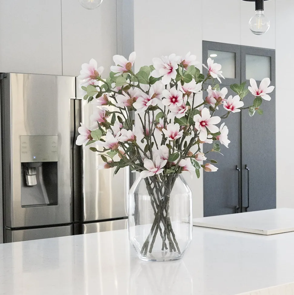 Vase décoratif en verre transparent