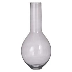 Vase de sol gris en verre, 27,5 x 12,5″