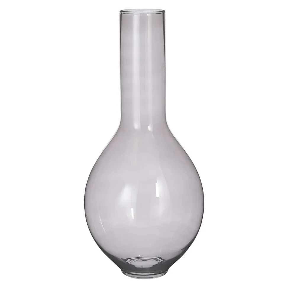 Vase de sol gris en verre, 27,5 x 12,5″