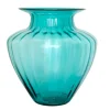 Vase de verre turquoise 13x13x13,5″