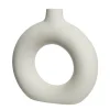 Vase donut blanc en porcelaine fait main, 8,5 x 8,5″