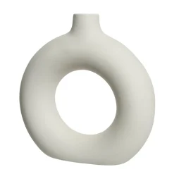 Vase donut blanc en porcelaine fait main, 8,5 x 8,5″