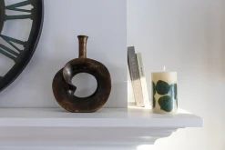 Vase donut noir, 11,5 x 9″