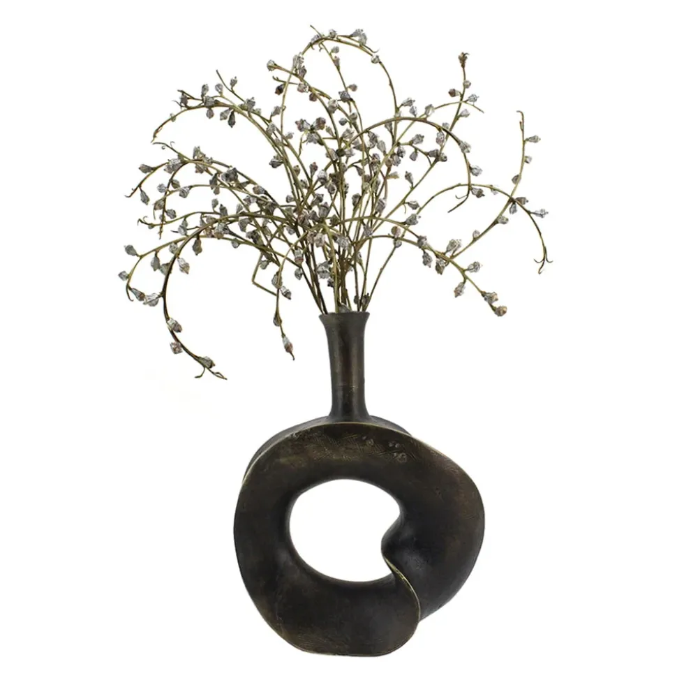 Vase donut noir, 11,5 x 9″