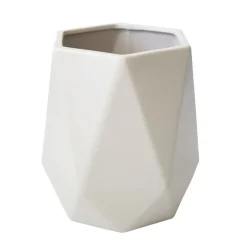 Vase en céramique beige, 8 x 5″