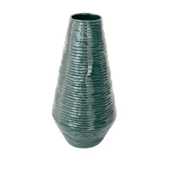 Vase en résine vert foncé, 14,5 x 7″