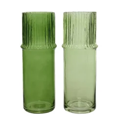 Vase en verre texturé, 12 x 4″