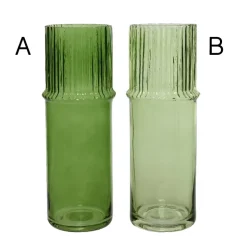 Vase en verre texturé, 12 x 4″