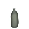Vase irrégulier vert forêt en verre recyclé, 14 x 5″