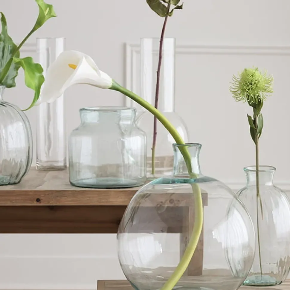 Vase soliflore en verre recyclé, 11,5 x 7″