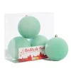 Velvet aqua Christmas ball ornaments, 4"