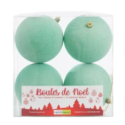Velvet aqua Christmas ball ornaments, 4