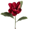 Velvet burgundy magnolia on stem, 24"