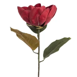 Velvet burgundy magnolia on stem, 24