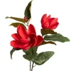 Velvet red magnolias on stem, 42"