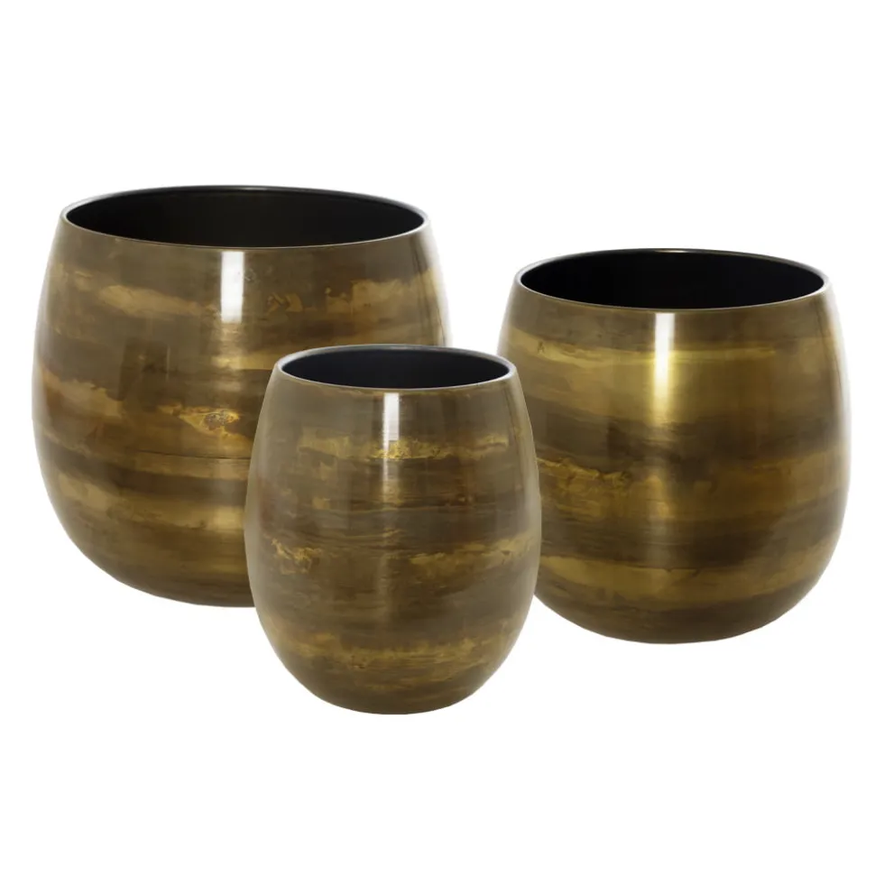 Vintage brass effect planter