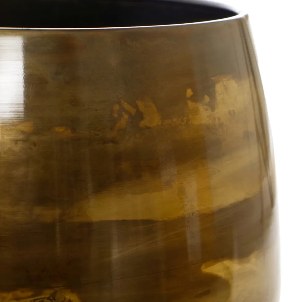 Vintage brass effect planter