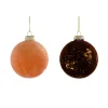 Warm colored velvet glass Christmas ornament, 3"