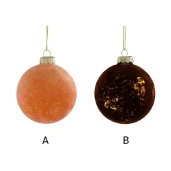 Warm colored velvet glass Christmas ornament, 3"
