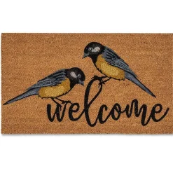 Welcome bird printed doormat, 18 x 30"