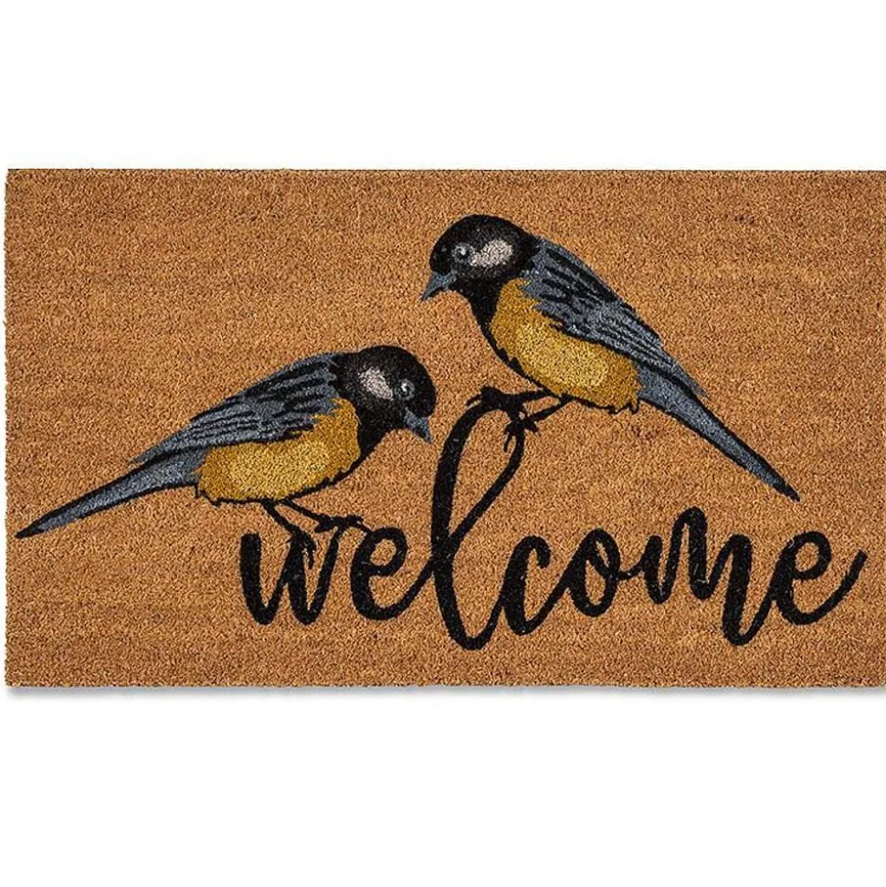 Welcome bird printed doormat, 18 x 30"