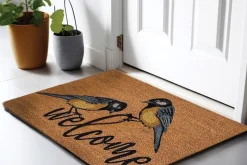 Welcome bird printed doormat, 18 x 30"