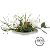 White allium and magnolia centerpiece