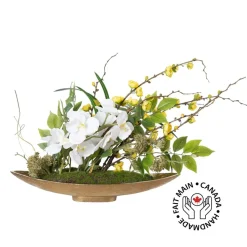 White and yellow modern flower centerpiece