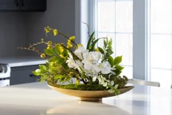 White and yellow modern flower centerpiece