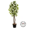 White artificial outdoor hibiscus tree