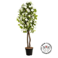 White artificial outdoor hibiscus tree